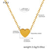 Wholesale Women's Light Luxury Geometric Stainless Steel 18K Gold Plated Peach Heart Pendant Necklace With Regular Chain