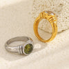 Wholesale Women's Light Luxury Geometric Stainless Steel 18K Gold Plated Ring Hand Jewelry