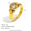 Wholesale Women's Light Luxury Geometric Stainless Steel 18K Gold Plated Ring Hand Jewelry