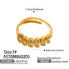 Wholesale Women's Light Luxury Geometric Stainless Steel 18K Gold Plated Ring Set Accessories