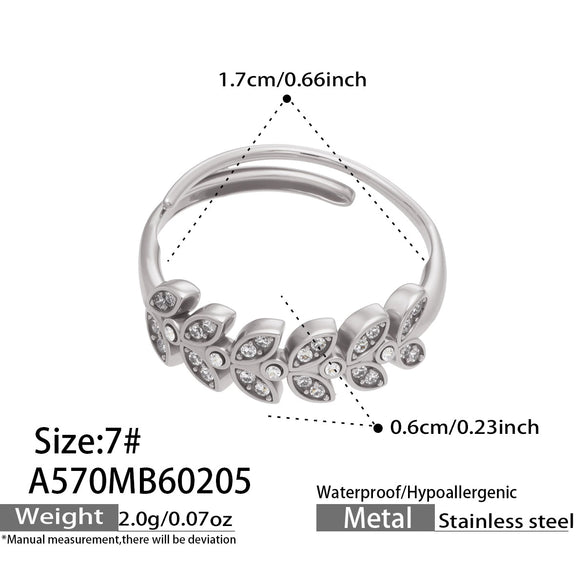 Wholesale Women's Light Luxury Geometric Stainless Steel 18K Gold Plated Ring Set Accessories