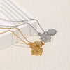 Wholesale Women's Light Luxury Geometric Stainless Steel 18K Goldplated Pendant Necklace
