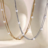 Wholesale Women's Light Luxury Geometric Stainless Steel 18K Goldplated Snake Chain Necklace With Minimalist Elegant Pendant