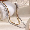 Wholesale Women's Light Luxury Geometric Stainless Steel 18K Goldplated Snake Chain Necklace With Minimalist Elegant Pendant