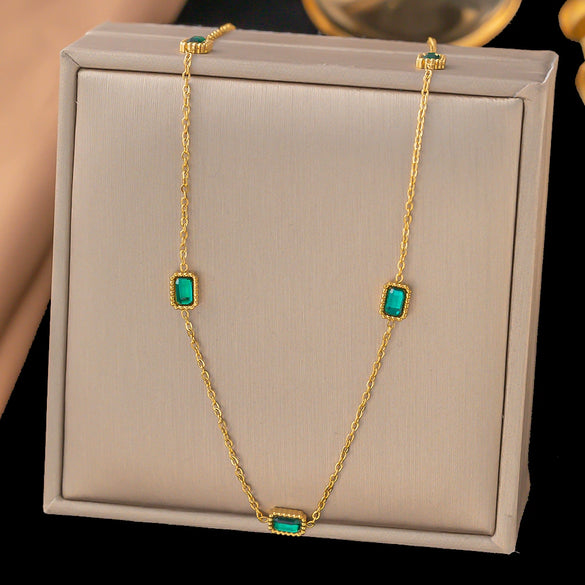 Wholesale Women's Light Luxury Geometric Stainless Steel 18K Real Gold Plated Bracelets