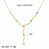 Wholesale Women's Light Luxury Geometric Stainless Steel Necklace With Rhinestone Pendant And Irregular Chain Pvd Furnace Vacuum Real Gold Plated