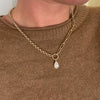 Wholesale Women's Light Luxury Geometric Stainless Steel Necklace With Vacuum Plating In Furnace And Round Spring Buckle