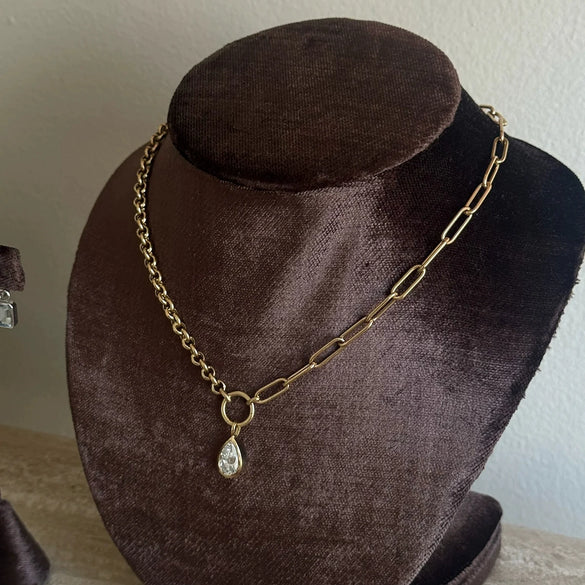 Wholesale Women's Light Luxury Geometric Stainless Steel Necklace With Vacuum Plating In Furnace And Round Spring Buckle