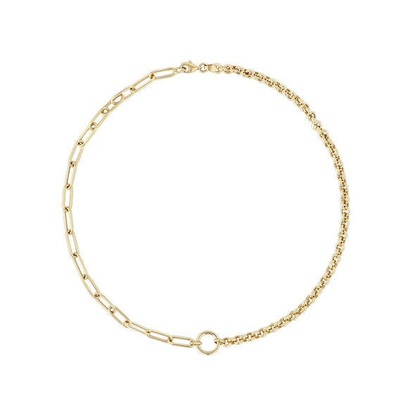 Wholesale Women's Light Luxury Geometric Stainless Steel Necklace With Vacuum Plating In Furnace And Round Spring Buckle