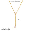 Wholesale Women's Light Luxury Geometric Stainless Steel Necklace With Vacuum Real Gold Plating In Pvd Furnace Oshaped Chain
