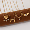 Wholesale Women's Light Luxury Geometric Stainless Steel Oshaped Chain Necklace With Diamonds And Zircon Vacuum Real Gold Plated