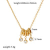 Wholesale Women's Light Luxury Geometric Stainless Steel Oshaped Chain Necklace With Diamonds And Zircon Vacuum Real Gold Plated
