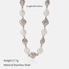 Wholesale Women's Light Luxury Geometric Stainless Steel Pearl Necklace With Polished Plating