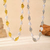 Wholesale Women's Light Luxury Geometric Stainless Steel Pearl Necklace With Polished Plating