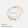 Wholesale Women's Light Luxury Geometric Stainless Steel Pearl Necklace With Polished Plating