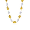 Wholesale Women's Light Luxury Geometric Stainless Steel Pearl Necklace With Polished Plating