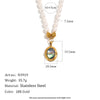 Wholesale Women's Light Luxury Geometric Stainless Steel Pvd Furnace Vacuum Real Gold Plated Freshwater Pearl String Necklace
