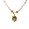 Wholesale Women's Light Luxury Geometric Stainless Steel Pvd Furnace Vacuum Real Gold Plated Freshwater Pearl String Necklace