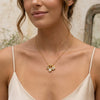 Wholesale Women's Light Luxury Geometric Stainless Steel Pvd Furnace Vacuum Real Gold Plated Hammered Texture Necklace Pendant