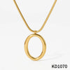 Wholesale Women's Light Luxury Geometric Stainless Steel Pvd Furnace Vacuum Real Gold Plated Pendant Necklace