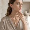 Wholesale Women's Light Luxury Geometric Stainless Steel Pvd Furnace Vacuum Real Gold Plated Ring And Necklace