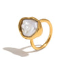 Wholesale Women's Light Luxury Geometric Stainless Steel Pvd Furnace Vacuum Real Gold Plated Ring And Necklace
