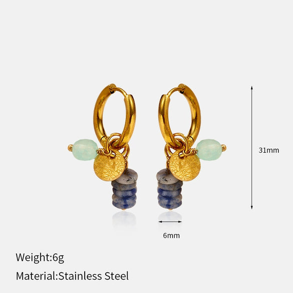 Wholesale Women's Light Luxury Geometric Stainless Steel Real Gold Plated Earrings
