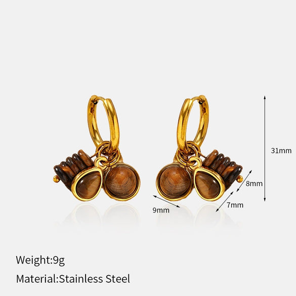 Wholesale Women's Light Luxury Geometric Stainless Steel Real Gold Plated Earrings