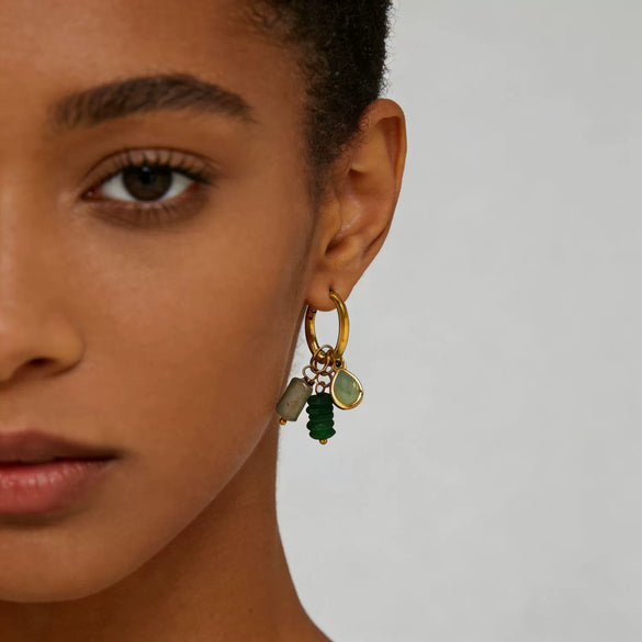 Wholesale Women's Light Luxury Geometric Stainless Steel Real Gold Plated Earrings