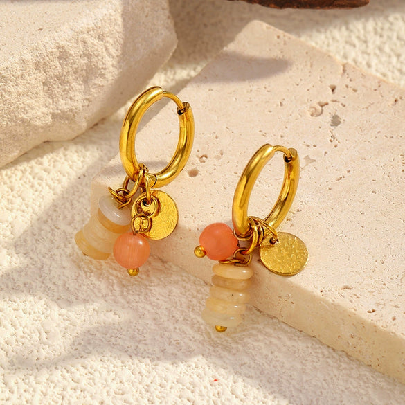 Wholesale Women's Light Luxury Geometric Stainless Steel Real Gold Plated Earrings