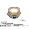 Wholesale Women's Light Luxury Geometric Stainless Steel Ring Set With Glass Stones And Electroplating Design