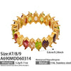 Wholesale Women's Light Luxury Geometric Stainless Steel Ring Set With 18K Real Gold Plating