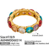 Wholesale Women's Light Luxury Geometric Stainless Steel Ring Set With 18K Real Gold Plating