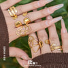 Wholesale Women's Light Luxury Geometric Stainless Steel Ring Set With Pvd Real Gold Electroplating