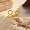 Wholesale Women's Light Luxury Geometric Stainless Steel Titanium Steel Polished Electroplated Open Ring Jewelry