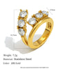 Wholesale Women's Light Luxury Geometric Stainless Steel Vacuum Plated Ring Jewelry