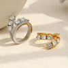 Wholesale Women's Light Luxury Geometric Stainless Steel Vacuum Plated Ring Jewelry