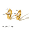 Wholesale Women's Light Luxury Geometric Stainless Steel Zircon Earrings With Electroplating