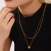 Wholesale Women's Light Luxury Geometric 316L Stainless Steel Zircon Electroplated Clavicle Stacked Necklace
