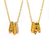 Wholesale Women's Light Luxury Geometric 316L Stainless Steel Zircon Electroplated Clavicle Stacked Necklace