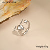 Wholesale Women's Light Luxury Geometric Star Heart Shape Stainless Steel Electroplated Open Ring Hand Jewelry