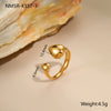 Wholesale Women's Light Luxury Geometric Star Heart Shape Stainless Steel Electroplated Open Ring Hand Jewelry