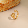Wholesale Women's Light Luxury Geometric Star Heart Shape Stainless Steel Electroplated Open Ring Hand Jewelry