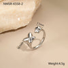 Wholesale Women's Light Luxury Geometric Star Heart Shape Stainless Steel Electroplated Open Ring Hand Jewelry
