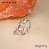 Wholesale Women's Light Luxury Geometric Star Heart Shape Stainless Steel Electroplated Open Ring Hand Jewelry