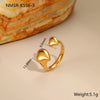 Wholesale Women's Light Luxury Geometric Star Heart Shape Stainless Steel Electroplated Open Ring Hand Jewelry
