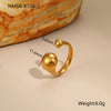 Wholesale Women's Light Luxury Geometric Star Heart Shape Stainless Steel Electroplated Open Ring Hand Jewelry