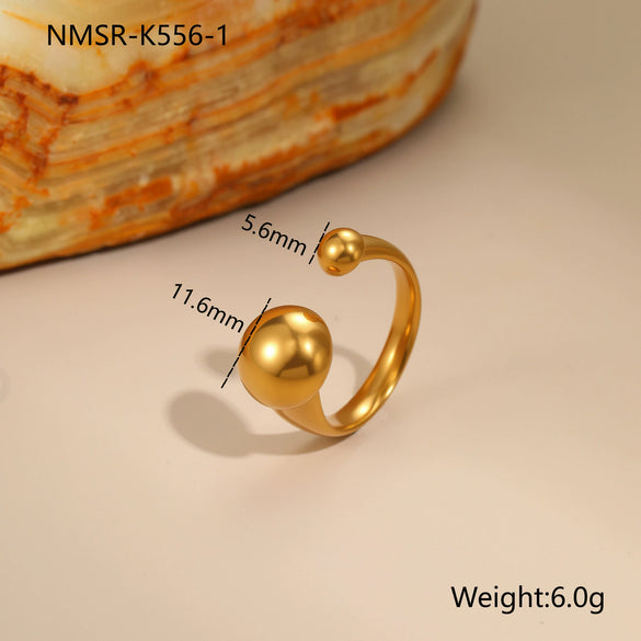 Wholesale Women's Light Luxury Geometric Star Heart Shape Stainless Steel Electroplated Open Ring Hand Jewelry
