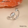 Wholesale Women's Light Luxury Geometric Star Heart Shape Stainless Steel Electroplated Open Ring Hand Jewelry