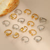 Wholesale Women's Light Luxury Geometric Star Heart Shape Stainless Steel Electroplated Open Ring Hand Jewelry